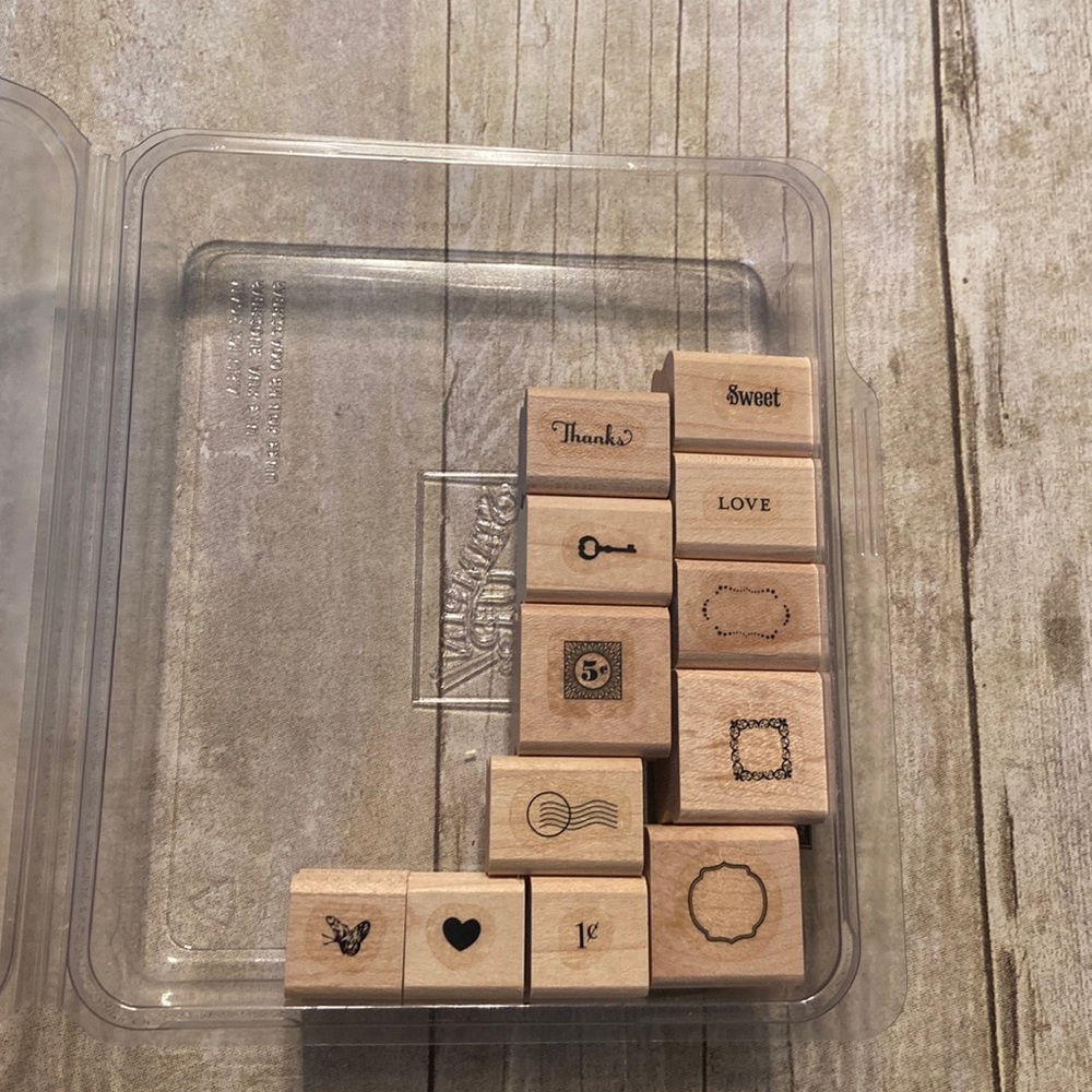 StampinUp wood block stamp set Lovely Little Labels